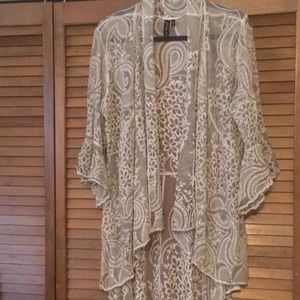 Gretty Zueger Silk Embroidered Duster Kimono